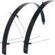 CONTEC Flat Fender Schutzblech-Set 28\" Aluminium, 42 mm breit, schwarz, extrem stabil, gradlinig und flach, inklusive Streben
