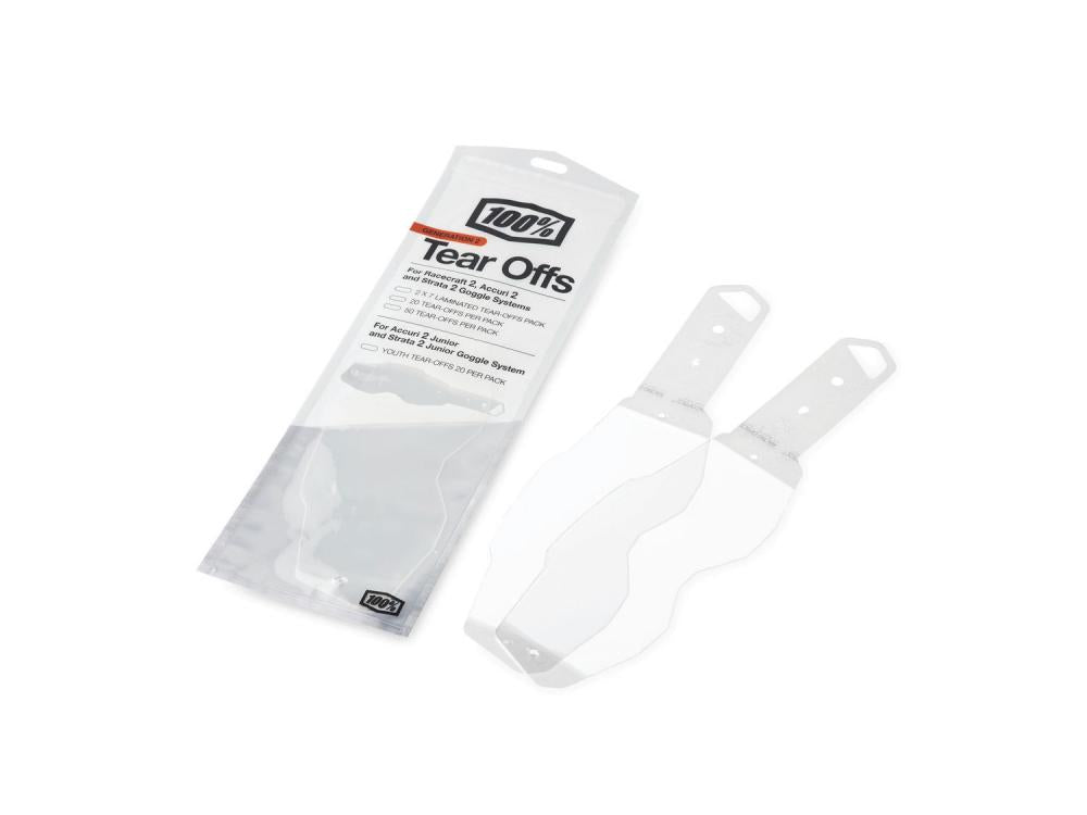 100% Gen 2 Standard Tear-Offs (50 pcs) unis no color - klare Sicht für deine MX-Brille