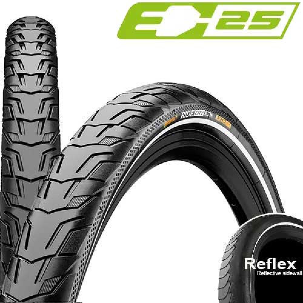 Continental Reifen Ride City 28x1.25 32-622 schwarz Reflex E-25 Draht - Drahtreifen