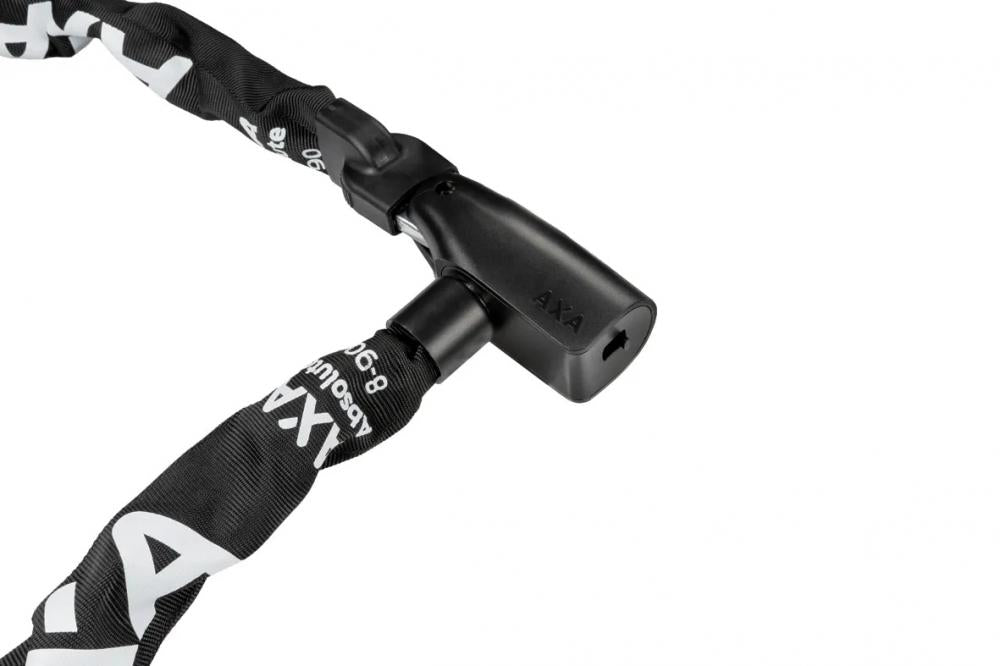 AXA Kettenschloss Absolute 8-90 90 cm, robustes Fahrradschloss mit Click-In-Komfort, auf weißem Hintergrund.