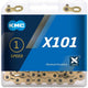 KMC X101 1s Kette 112 Glieder gold - robuste Singlespeed-Kette für Höchstbelastung