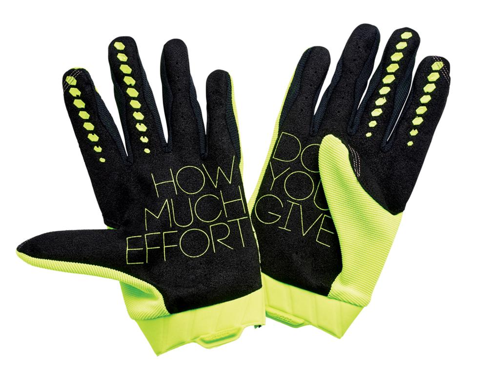 100% Geomatic Gloves L fluo yellow - vielseitiger MTB-Handschuh mit Top-Grip
