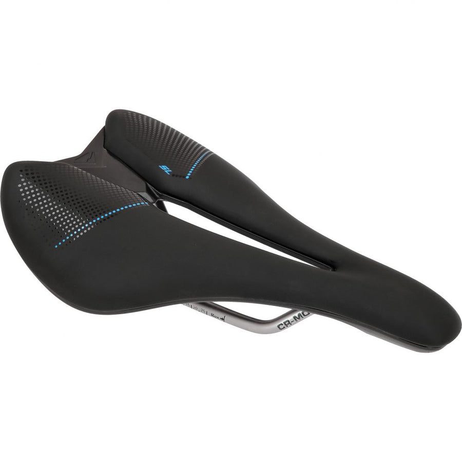 Merida Sattel EXPERT SL 240/140 Schwarz/blau - sportlicher Komfortsattel mit V-Mount