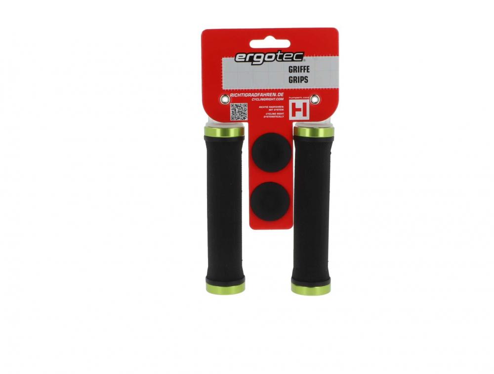 Ergotec Lenkergriffe Bilbao RSK-09/2 in Schwarz-Grün für Fahrräder in der Originalverpackung.