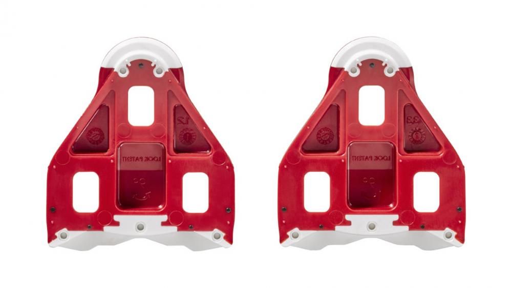 LOOK Delta Grip Pedalplatten Rot - Delta Cleats 9° Grip-Gummi & Silent Float