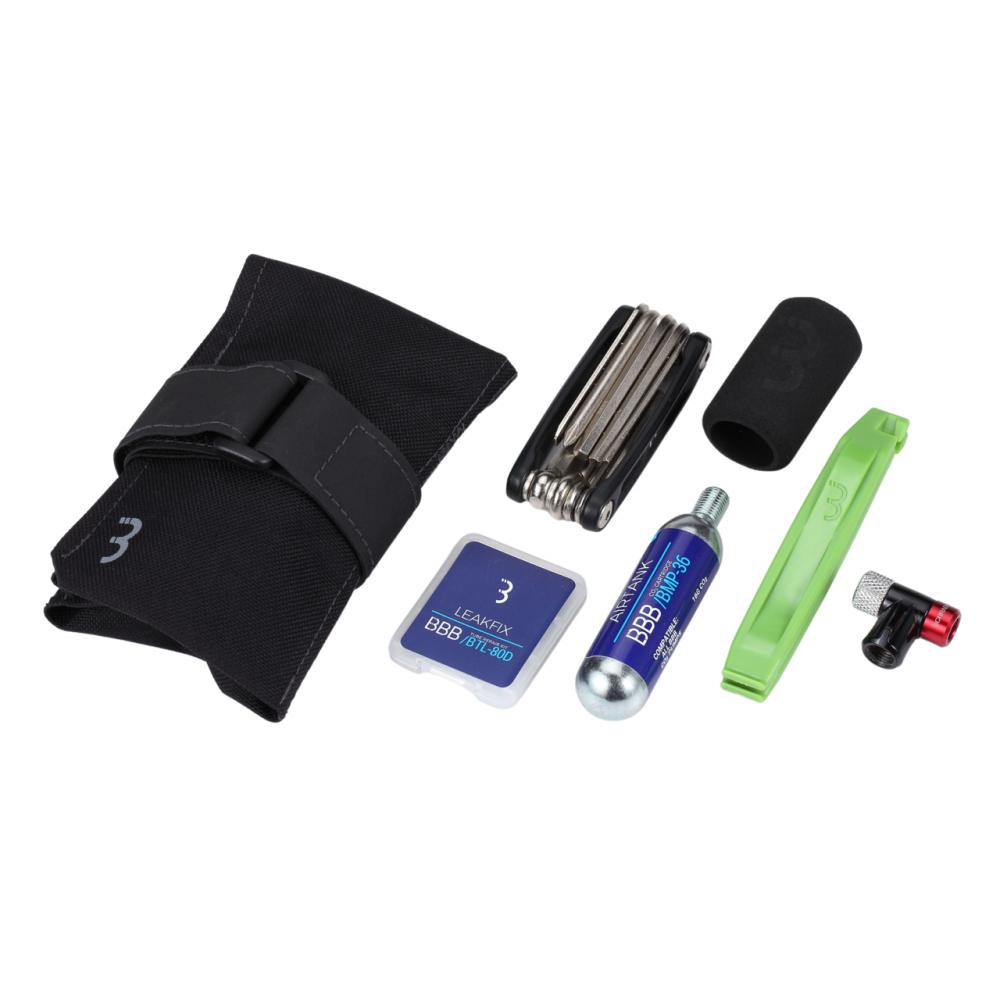 Combiset Rollpack Co2 Satteltasche + Werkzeugset Inkl. Co2-pumpe - Rollpack Bsb-45, 0,25 L, Multitool, Reifenheber, Flickzeug, Schwarz