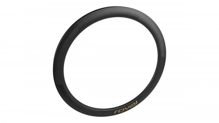 FRONT RIM MY20 CLX 50 DISC (Road Boost) - Felge - 700C FRONT & REAR CARBON 24H W/ RADIAL DRILLING (CR1672) - SATIN CARBON W/ GLOSS GOLD DCL