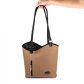 Haberland Lenkertasche Melanie hellbraun/schwarz beige - flexible Rucksack-Lenkerlösung