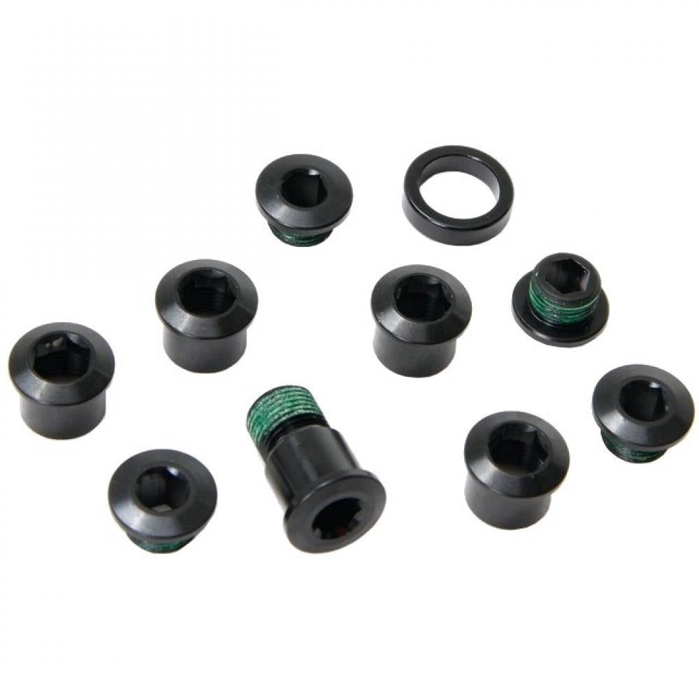 SRAM Kettenblattschrauben Red / Force 22 Aluminium schwarz - 5er Set für 110mm BCD Rennradkurbeln