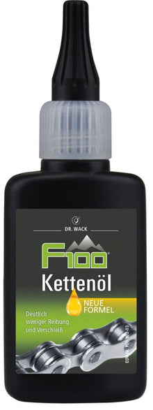 F100 DR Wack F100 Kettenöl 50 ml Tropfflasche - PTFE-Formel - extreme Leichtgängigkeit & Kriechschutz All-Wet Made in Germany - PflegeundSchutzspray