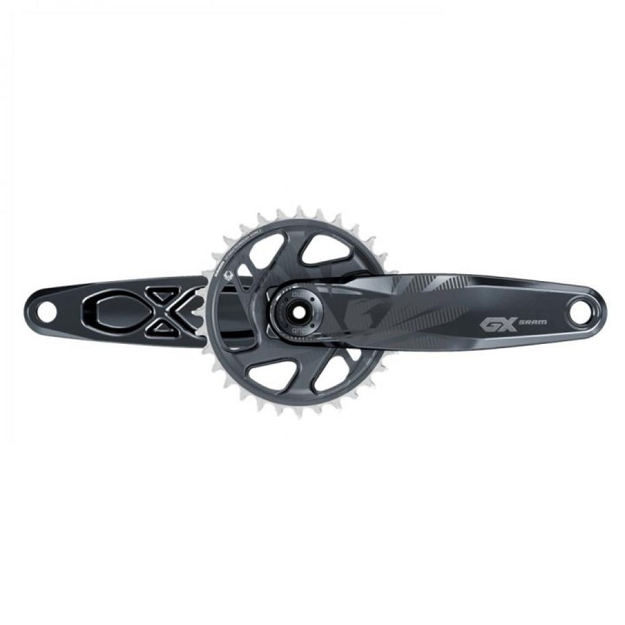 SRAM GX Eagle Boost DUB Kurbelgarnitur 175mm, robuste 12-fach MTB-Kurbelgarnitur in Dunkelgrau.