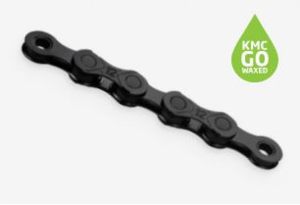 KMC DLC12 WAXED Fahrradkette 12-fach Schwarz - Gewachste Kette mit Diamantbeschichtung