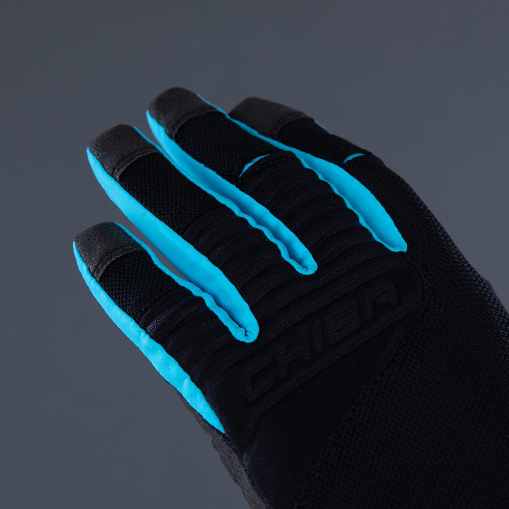 CHIBA Blade - Radhandschuhe kurz, schwarz/türkis, S, atmungsaktiv, Touchfinger