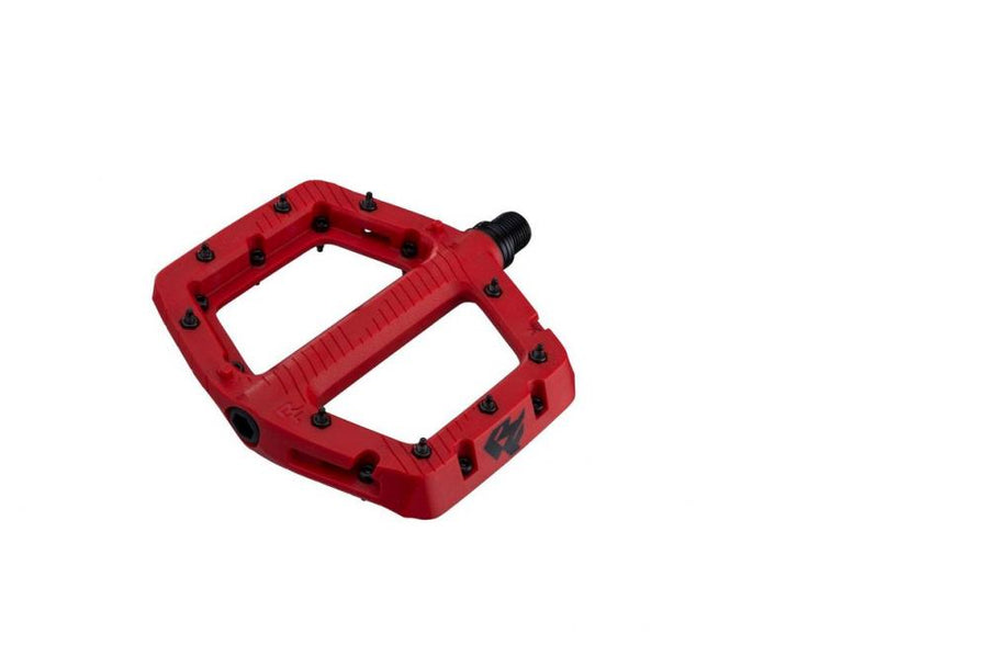 Robustes rotes Race Face Chester Large MTB-Plattform-Pedal mit sicherem Grip.