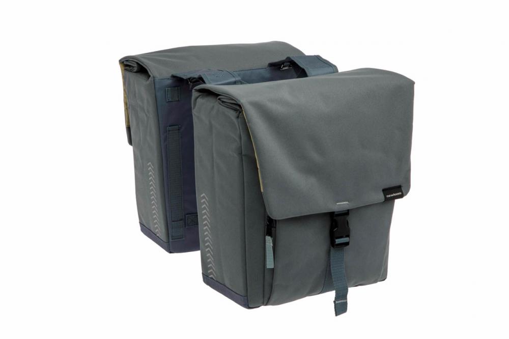 Doppelpacktasche Tulum Grey Green Grey - Geräumige, Wasserabweisende Fahrradtasche