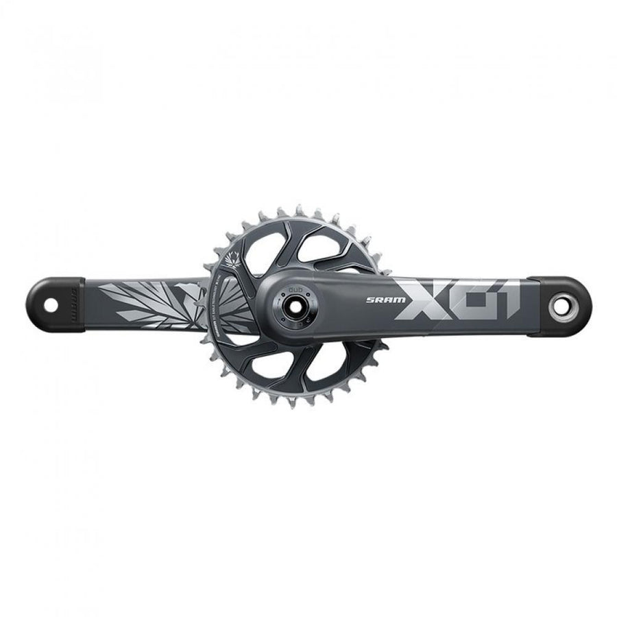 SRAM X01 Eagle DUB Kurbelgarnitur 175mm 32T lunargrau für steife 1x12-Performance.
