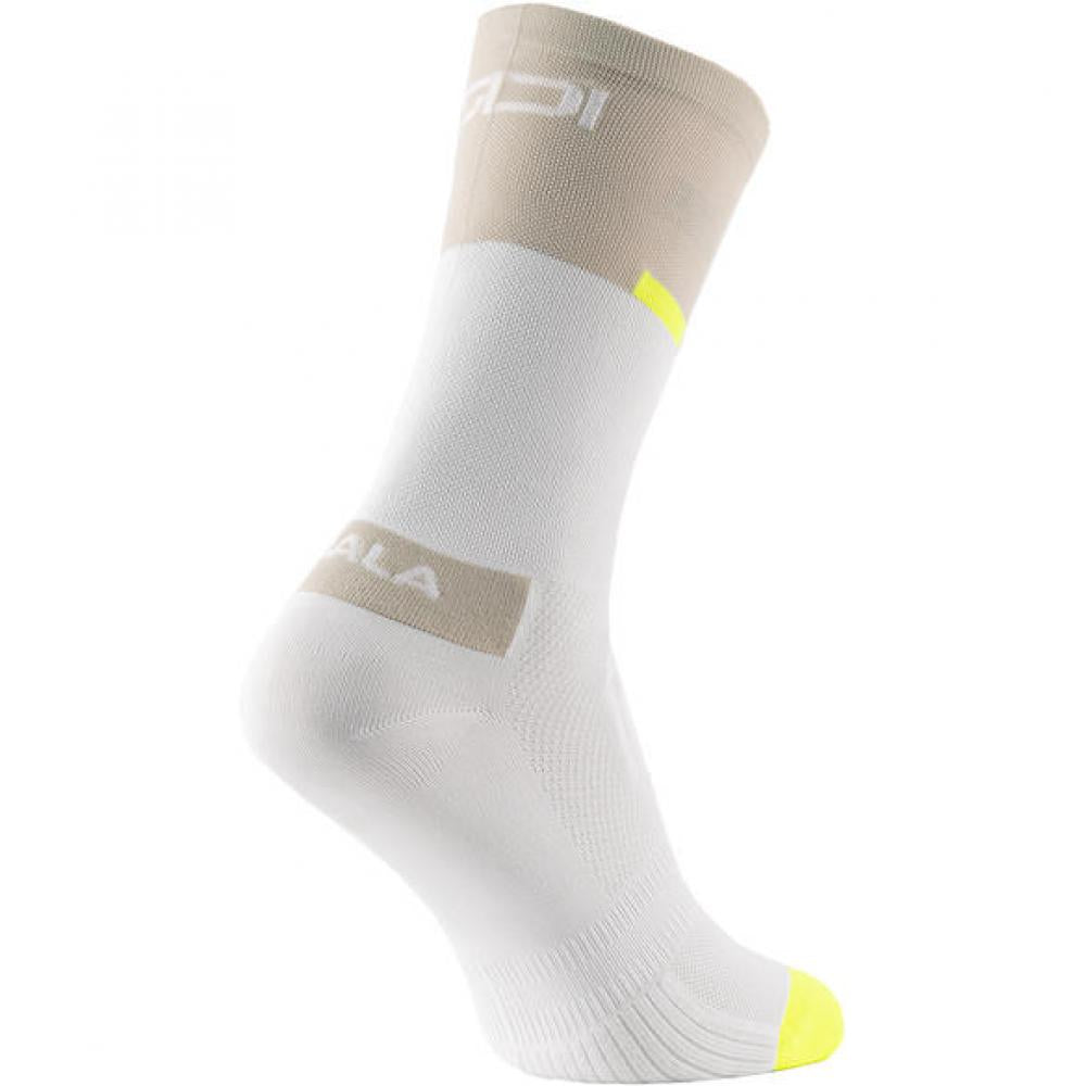 Sidi Socken NEO white sand 44-46 Weiß/Braun - atmungsaktive Radsocken mit Q-Skin