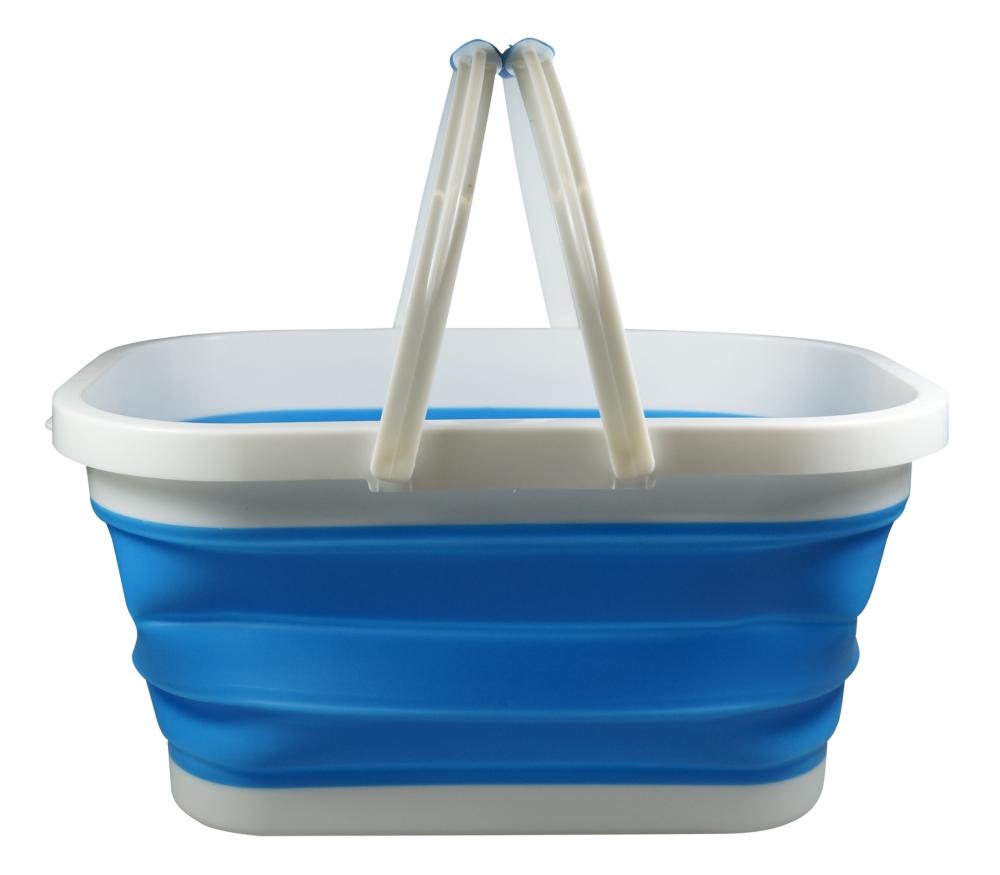 NAGO Flexibler Gartenschlauch Wasserschlauch Messinganschlüsse 30 m blau inkl. Korb