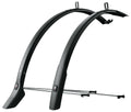 SKS Velo 42 Urban Schutzblech-Set in Schwarz für 28 Zoll Citybikes inklusive robuster silberner Befestigungsstreben.