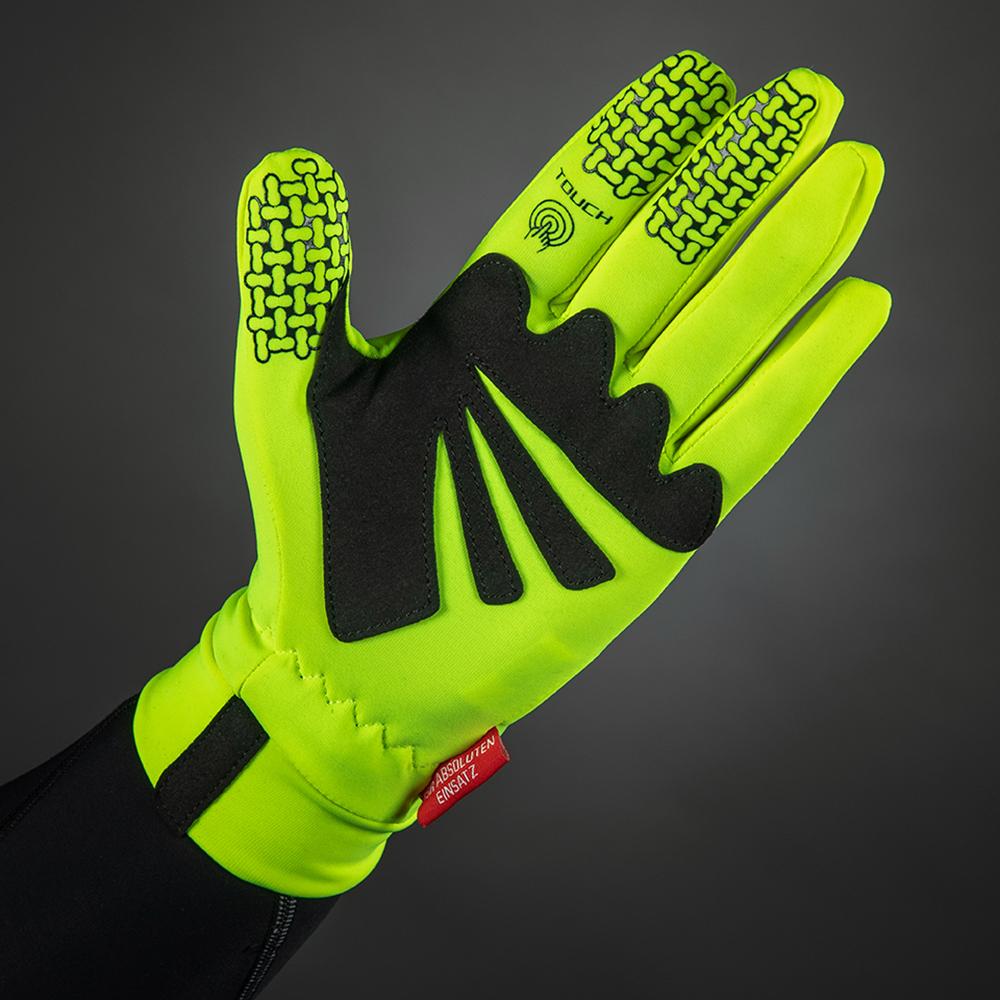 CHIBA Thermofleece - Radhandschuhe neongelb XL mit Touchfunktion