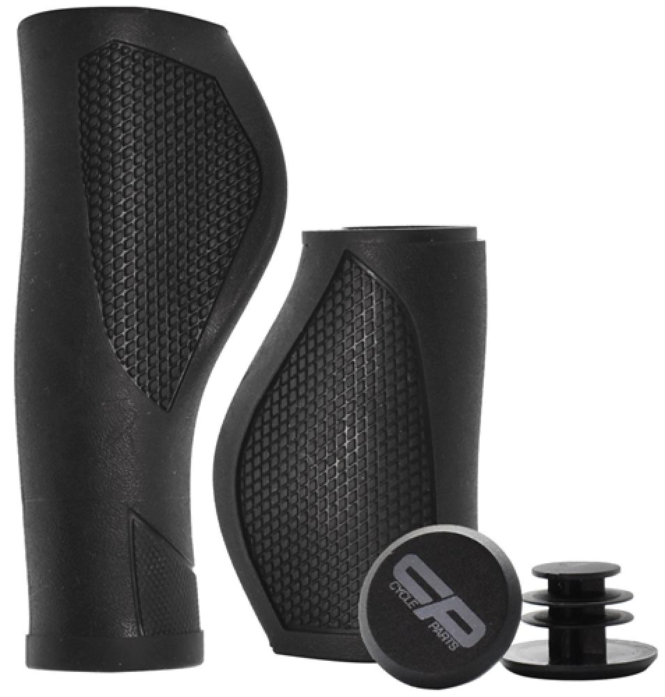 CP CycleParts Ergo Fahrradgriffe 119/77 mm - schwarz