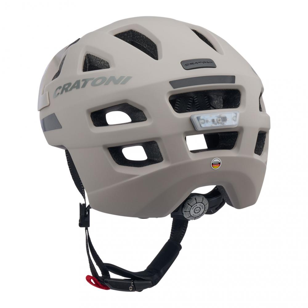 Cratoni Maxster Pro Kinder-Fahrradhelm 51-56 cm Sand Matt mit Rücklicht