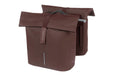 BASIL City Doppeltasche MIK 2.0, braun, aus veganem Leder, wasserdichter Rollverschluss, 28-32L, für Fahrräder.