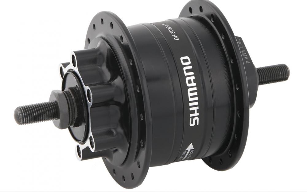 SHIMANO Nabendynamo DH-3D32 6 Volt 3 Watt 36 Loch 6-Loch Schwarz Mutterntyp