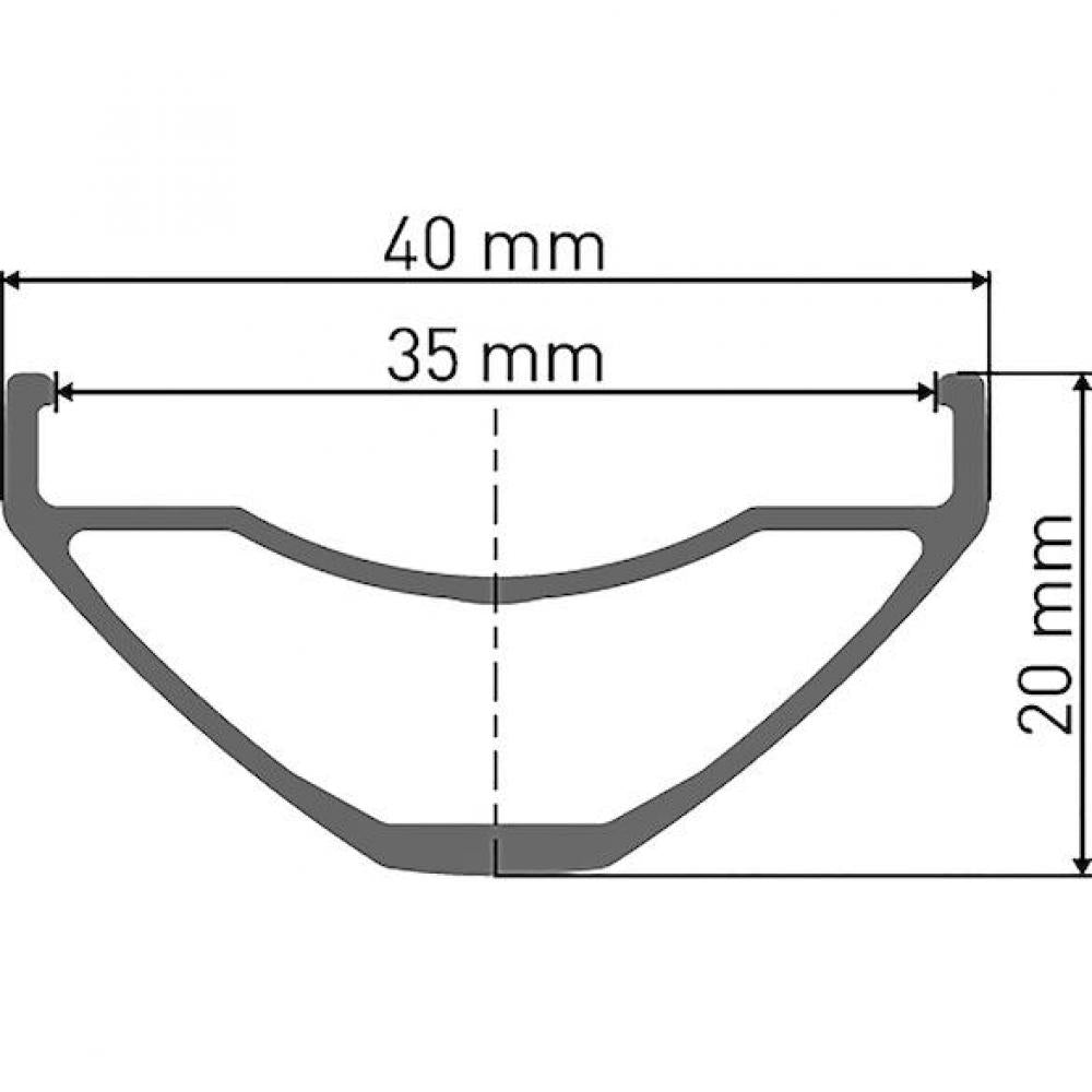 DT Swiss Felge M 542 27,5" 32 Loch Schwarz - stabile MTB-Felge für breite Reifen
