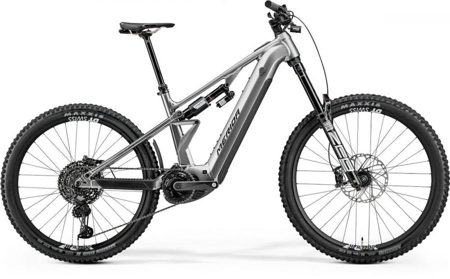 MERIDA eONE-EIGHTY 900 E-Mountainbike Fully - Größe XS - 800 Wattstunden - Bosch Performance Line CX - 180 Millimeter Federweg - gunmetal grey black