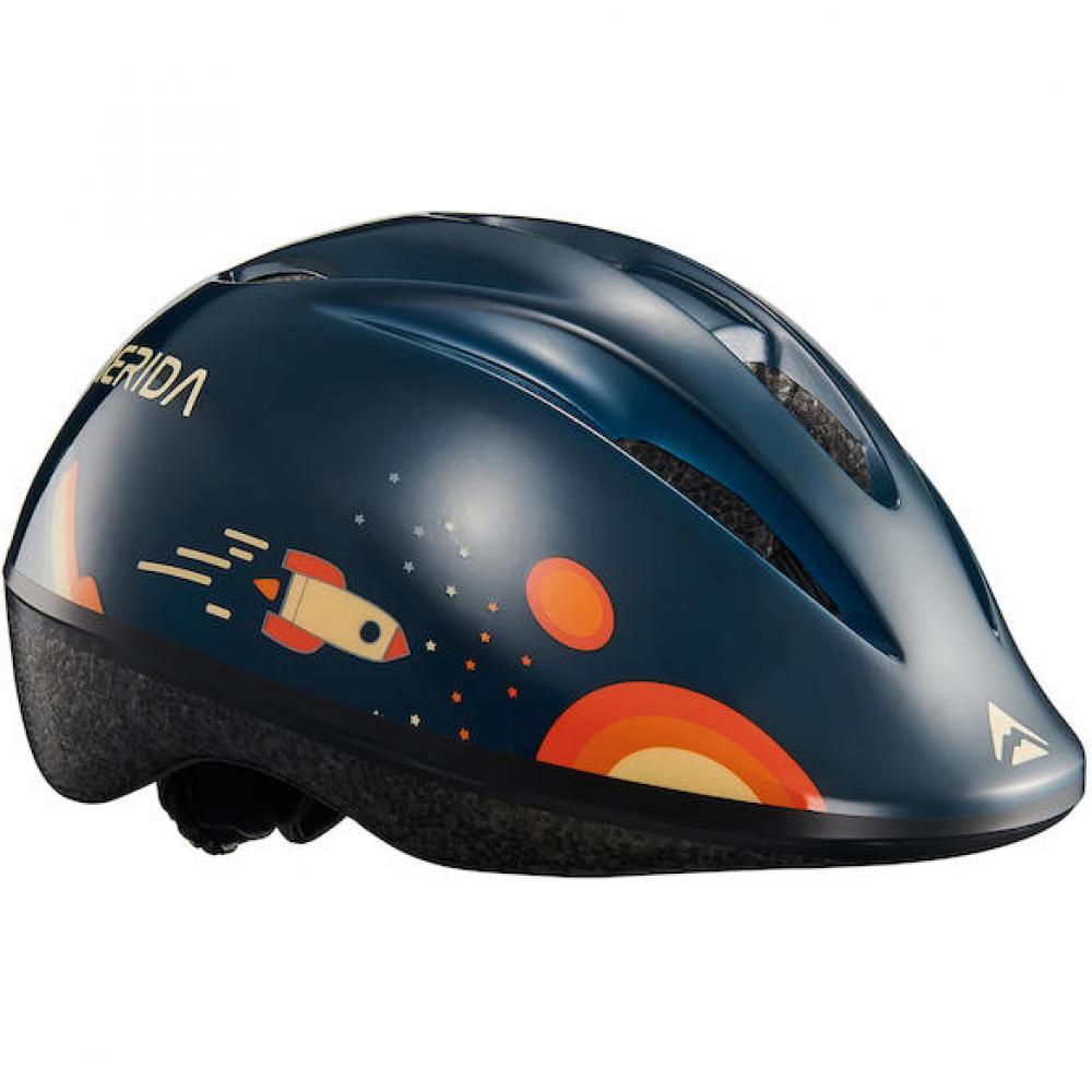Merida Helm Matts J navy 47-53 cm Navy/orange - sicherer Kinder-Fahrradhelm mit Top-Belüftung