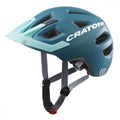 Cratoni Kinderfahrradhelm Maxster Pro Kid S/M 51-56cm in mattem Stahlblau mit hellblauem Visier.