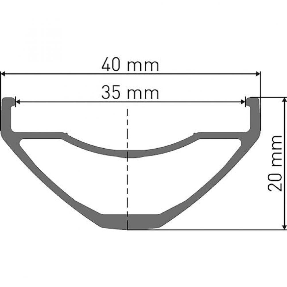DT Swiss Felge HYBRID H 612 27,5" 28 Loch Schwarz - robuste E-MTB-Felge für Plus-Reifen