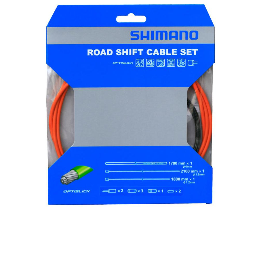 SHIMANO Schaltzug-Set Road OPTISLICK Schaltzug - Rennradzugset, Orange
