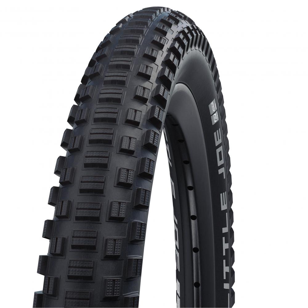 Schwalbe Little Joe 16 Zoll Kinderfahrradreifen, schwarz, mit grobem Profil.