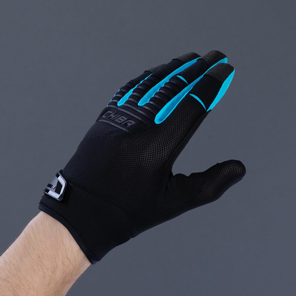 CHIBA Blade - Radhandschuhe kurz, schwarz/türkis, S, atmungsaktiv, Touchfinger