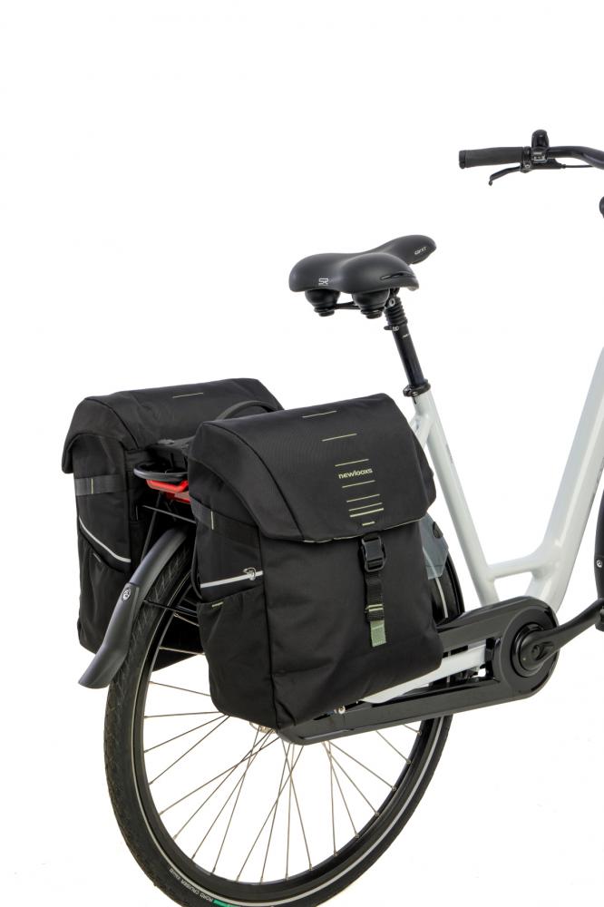 New Looxs Doppelpacktasche Vigo Double RT 2 2×18 l Black Green - geräumige Snapit 2.0 Gepäckträgertasche