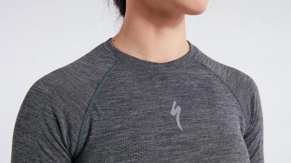 SEAMLESS MERINO BASELAYER LS WMN GRY S/M - Bekleidung