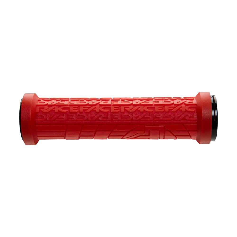 Roter Race Face Grippler Lock-On Griff (33mm) für sicheren Halt und Komfort am Fahrradlenker.