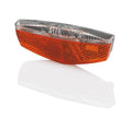 XLC LED Rückleuchte CL-R17/18 für Fahrrad-Gepäckträger, orange mit Reflektor und Standlicht.