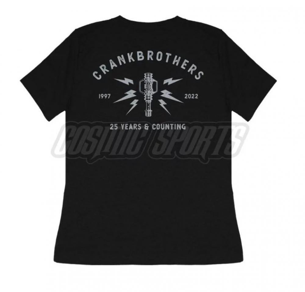 Crankbrothers 25th Anniversary Damen T-Shirt M schwarz mit hellgrauem Print und Jubiläumsdesign.