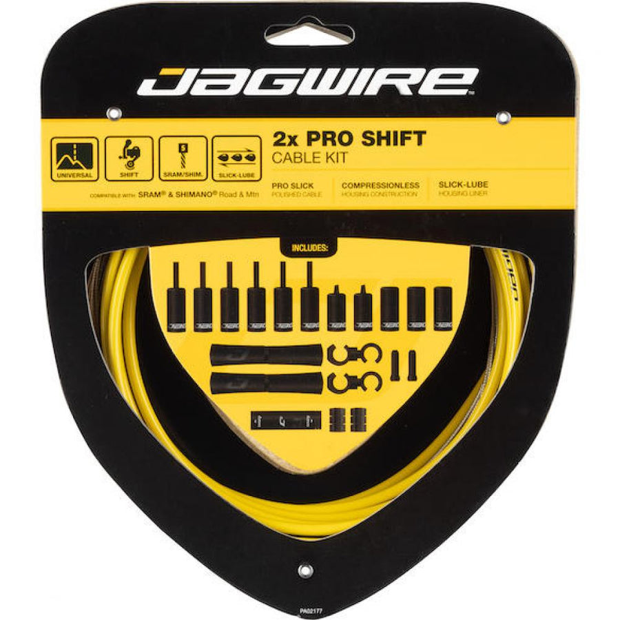 Jagwire Schaltzugset Road & Mountain Pro 2x Gelb - SRAM/Shimano kompatibel
