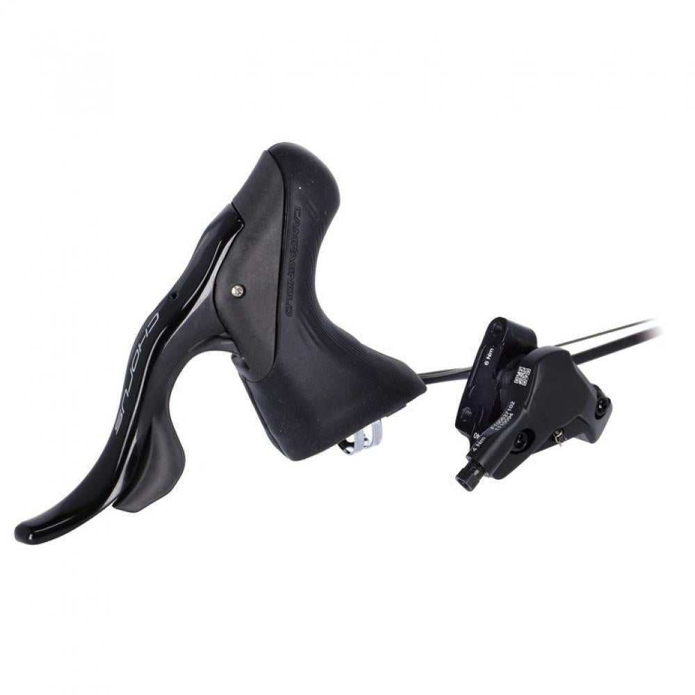 Campagnolo Chorus 12-fach linker Ergopower Brems-Schalthebel und hydraulische Vorderrad-Scheibenbremszange.