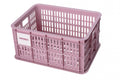 Basil Fahrradkiste S, 17,5L, rosa, recycelter Kunststoff, 39x29x20cm, kompatibel mit MIK/Racktime, ideal für Damen-, Herren- und Kinderfahrräder.