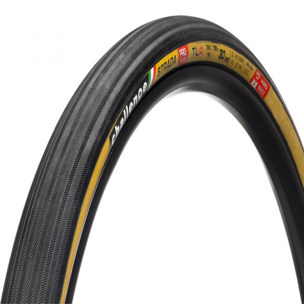 Challenge Road-Reifen Strada Pro Handmade TLR 30-622 Schwarz/schwarz - komfortabler, schneller Allround-Rennradreifen