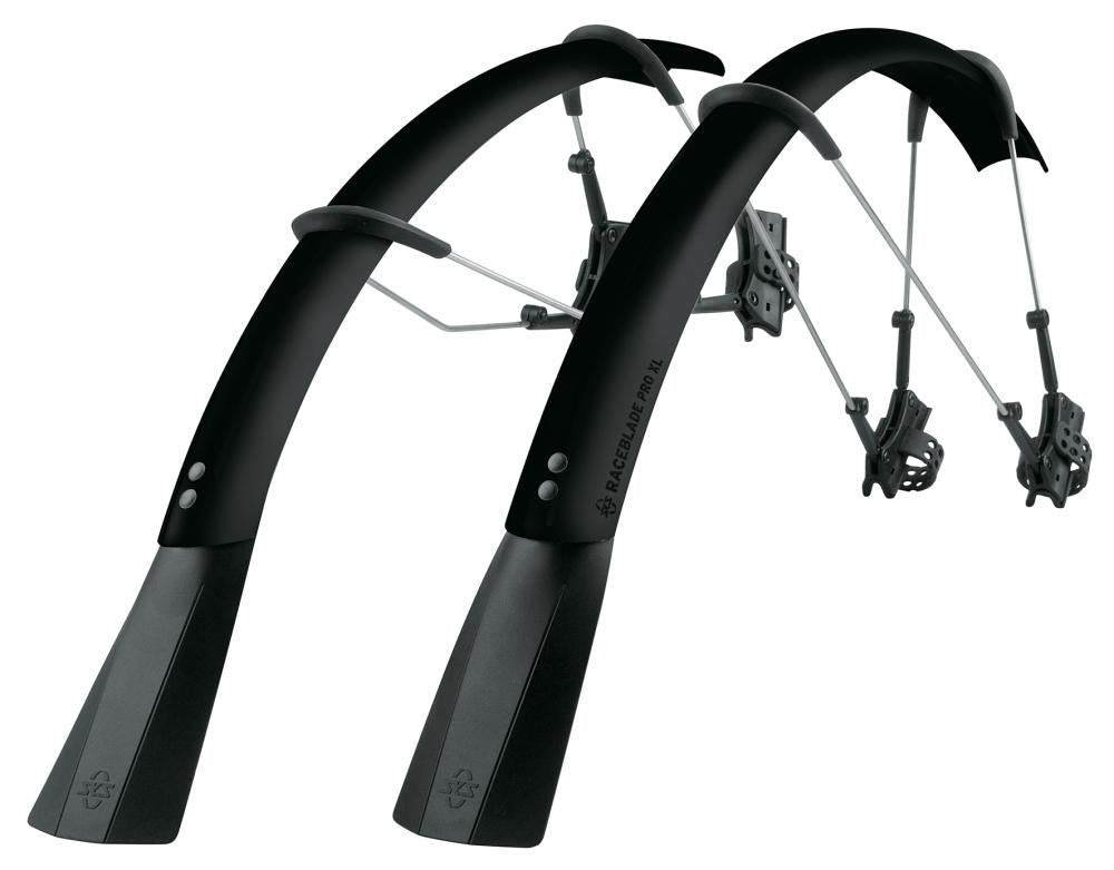 SKS Raceblade Pro XL Schutzblech-Set, 28", schwarz, für 25-32 mm Reifen, Aero-Gabeln, Scheibenbremsen, Quick-Release, langer Spoiler, top Spritzschut