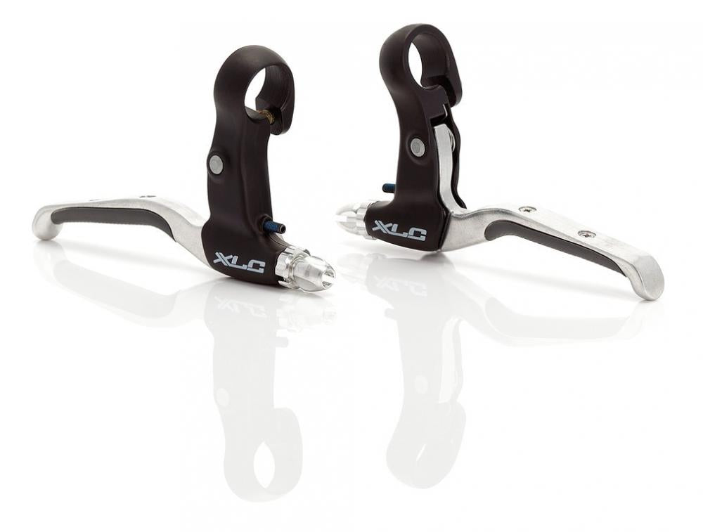 Bremshebelset Bl-v05 Alu, Schwarz/silber,gummiert,für V-brake