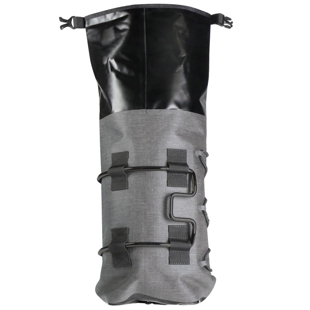 KLICKfix Lenkertasche Bikepack Waterproof grau Größe 18x36x18 cm ohne Lenkeradapter 12 ltr.