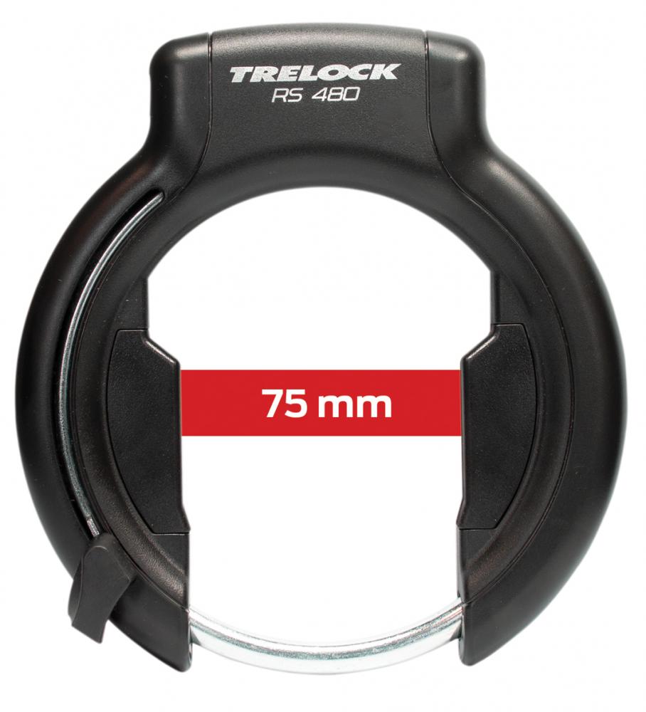TRELOCK Rahmenschloss RS 480 AZ XL, 75mm für breite Reifen, sicheres Fahrradschloss.
