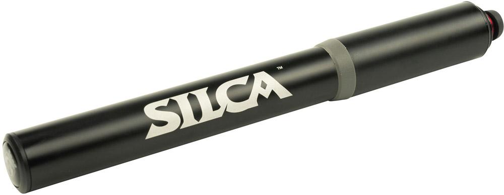SILCA Gravelero Minipumpe  35 % mehr Volumen pro Hub, ausziehbarer Schlauch, kompatibel mit Presta- und Schrader-Ventilen, max. 5,5 bar, inkl. Halterung